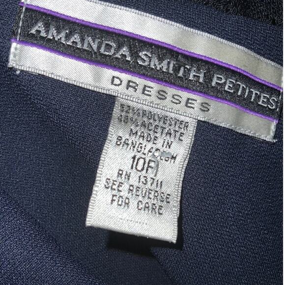 Vintage Amanda Smith Maxi Dress Size 10 Petite Navy Stripes Sailor Nautical - Picture 8 of 8